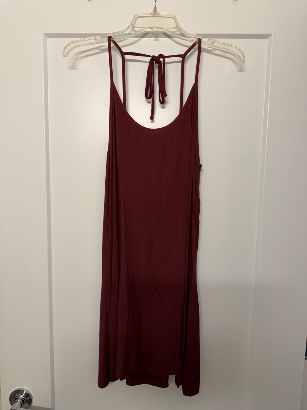 Brandy Melville Burgundy Midi Slip Dress with Tie Back - Picture 1 of 3